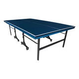 Mesa Paredão Dobrável C/ Rodas P/ Ping Pong Em Mdf Azul 18mm