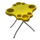 Mesa Petisqueira Prata Dobrável Várias Cores Com 8 Slots