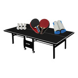 Mesa Ping Pong 1084 Preta Klopf + Kit C/ Estojo + Rede R