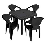 Mesa Plastica Desmontável Quadrada 4 Cadeira Plastico Diamon
