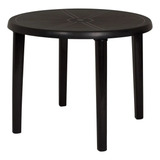 Mesa Plástica Redonda Desmontavel 90cm Preta