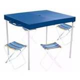Mesa Prática Dobrável Camping Maleta C/ 4 Banquetas Mor