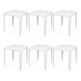 Mesa Quadrada Bela Vista Em Plástico Branca 6 Unidades Mor