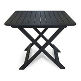 Mesa Quadrada Dobrável 80x72cm Multiuso Preto Arqplast