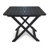 Mesa Quadrada Dobrável Multiuso Preta Arqplast
