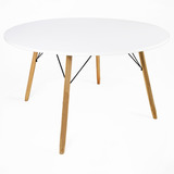Mesa Redonda 120cm Eiffel Eames Sala Jantar Pés De Madeira