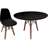 Mesa Redonda 70cm Tripe Eiffel Infantil + Cadeira Criança