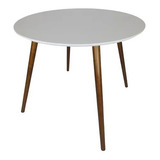 Mesa Redonda 90cm Jantar Tampo Mdf Pé Palito Inclinado 