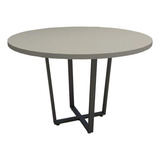 Mesa Redonda De Reunião 1,10m + 2 Estantes Metal Cs Pre F5