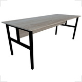 Mesa Refeitório 8 Lugares 2,00x80 Escolar Empresa Industrial Cor Fresno/preto