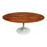 Mesa Saarinen Oval 180x100cm Tampo Pau Ferro Folha Natural