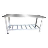 Mesa Serviço Industrial Aço Inox Manipulação Alimento 180x70