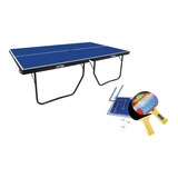 Mesa Tenis Mesa Ping Pong 25mm Mdf Klopf 1090 + Kit Raquetes