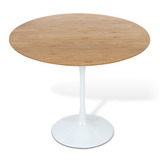 Mesa Tulipa Jantar Redonda Madeira Freijó Branca 1,00d X 73
