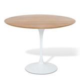 Mesa Tulipa Jantar Redonda Madeira Freijó Branca 90d X 73