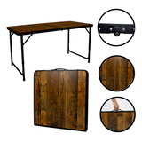 Mesa Vira Maleta Compacta Portátil Com Alça 1,20x60 Praia