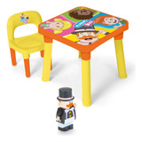 Mesinha Com Cadeira Infantil Didática Mundo Bita Com Boneco