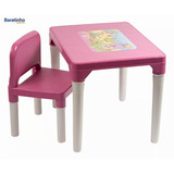 Mesinha Com Cadeira Infantil Princesas Rosa