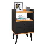 Mesinha Decorativa Quarto 2 Gavetas Nicho Pés Palito Retrô