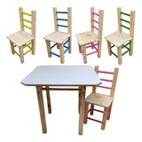 Mesinha Infantil De Mdf +1 Cadeira De Mad Resistente 120kg