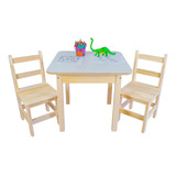 Mesinha Infantil Didática Mesa Com 2 Cadeiras De Madeira