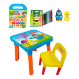 Mesinha Infantil Mesa Criança Menino Menina Cadeira + Brinde