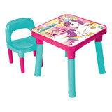 Mesinha Infantil Unicórnio Mágico C/ Cadeira Caixa Kraft