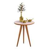 Mesinha Lateral De Canto Pés Palito Decorativo Redonda Linda