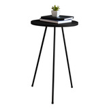 Mesinha Lateral De Madeira Com Estilo Industrial Para Canto Cor Preto
