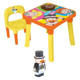 Mesinha Mesa Infantil Mundo Bita Didatica + Cadeira + Boneco