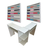 Mesinha Para Manicure L + 2 Expositor Porta 400 Esmaltes