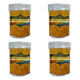 Metal Flakes Importado Alto Brilho 0.08 - 4 Potes C/ 50gr 