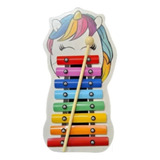 Metalofone Unicornio Vibratom Colorido P2262 Com 8 Teclas Cor Branco