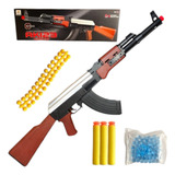 Metralhadora Fuzil Ak47 Pressão Orbeez Gel Preta 73 Cm 3 Em1