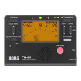 Metrônomo Sintonizador Com Microfone De Contato, Korg Tm-60c-bk