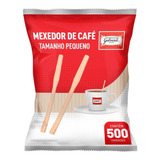 Mexedor Madeira 9cm Café Curto - 500 Unidades Biodegradável