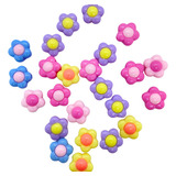 Miçanga Flor Miolo Colorido 16mm - Aprox. 45 Pçs