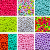 Miçanga Leitosa Bolinha 8mm- 1.000 Peças + Fio De Silicone