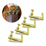 Micro Afinador Fixo Para Violino 3/4 E 4/4 Dourado Kit 4 Pçs