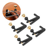 Micro Afinador Fixo Para Violino 3/4 E 4/4 Preto Com 4 Peças