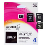 Micro Sd Sdhc 4gb + Adaptador Sd + Adaptador Mini Sd +