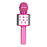 Microfone Bluetooth Karaokê Sem Fio Rosa Pink