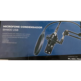 Microfone Boden Bm-800 Condensador Usb Preto Impecável 