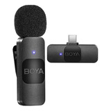 Microfone Boya By V10 Lapela Sem Fio Wireless Conexão Tipo C
