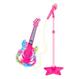 Microfone Com Pedestal + Guitarra Infantil