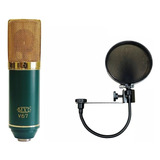 Microfone Condensador Mxl V67g Com Pop Filter Mxl Pf-001
