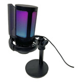 Microfone Condensador Rgb Led Alta Sensibilidade Usb Gamer