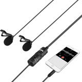 Microfone De Lapela Duplo Boya By-m1dm 4 Metros 12x S/juros