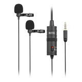 Microfone De Lapela Duplo Boya By-m1dm Para Câmera E Smartph
