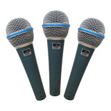 Microfone De Mão Dinâmico Waldman Bt5800 Kit Com 3 Cardióide Cor Verde-escuro